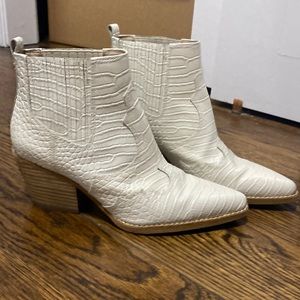 Sam Edelman white leather booties